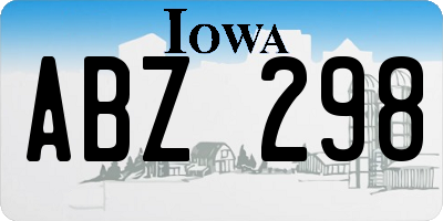 IA license plate ABZ298