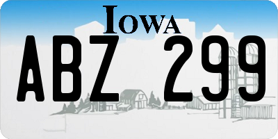 IA license plate ABZ299