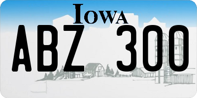 IA license plate ABZ300