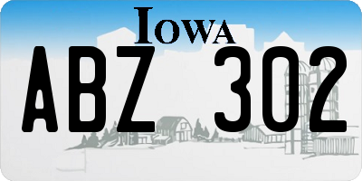 IA license plate ABZ302