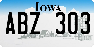 IA license plate ABZ303