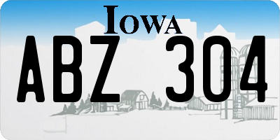 IA license plate ABZ304