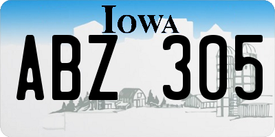 IA license plate ABZ305