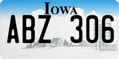 IA license plate ABZ306