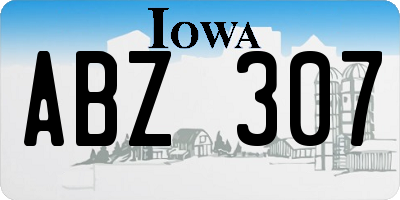 IA license plate ABZ307
