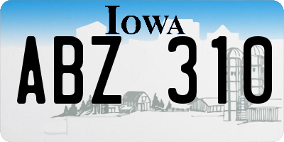 IA license plate ABZ310