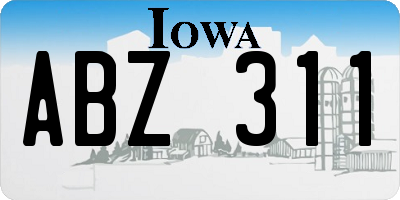 IA license plate ABZ311
