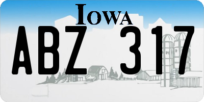 IA license plate ABZ317