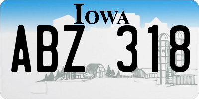 IA license plate ABZ318
