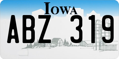 IA license plate ABZ319