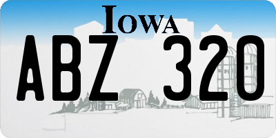 IA license plate ABZ320