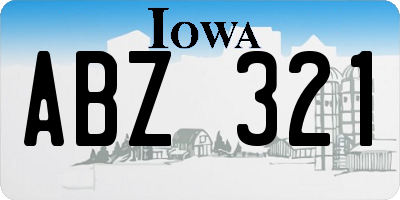 IA license plate ABZ321