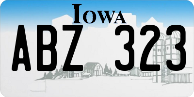 IA license plate ABZ323