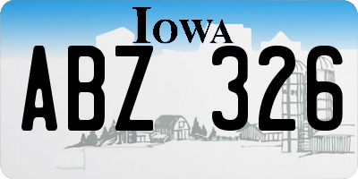 IA license plate ABZ326