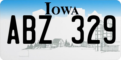 IA license plate ABZ329