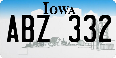 IA license plate ABZ332