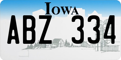 IA license plate ABZ334