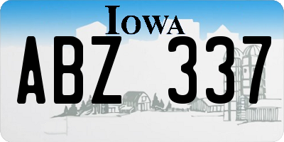 IA license plate ABZ337