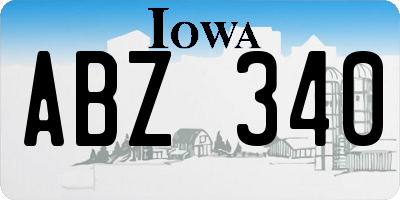 IA license plate ABZ340