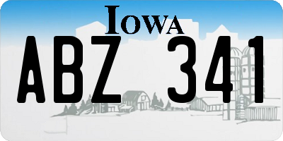 IA license plate ABZ341