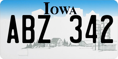 IA license plate ABZ342