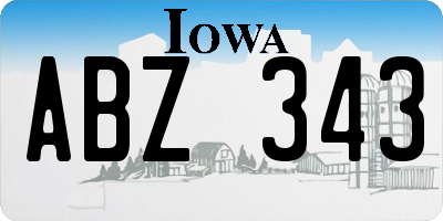 IA license plate ABZ343
