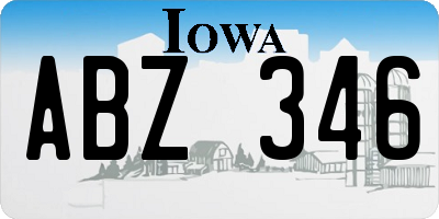 IA license plate ABZ346