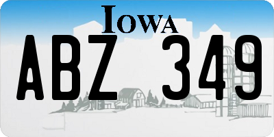 IA license plate ABZ349