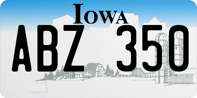 IA license plate ABZ350