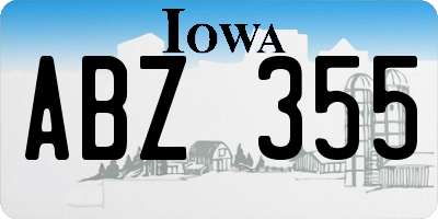 IA license plate ABZ355
