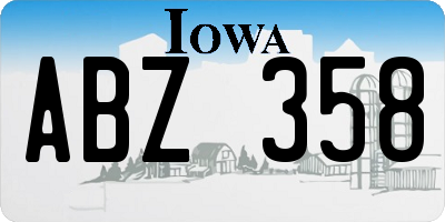 IA license plate ABZ358