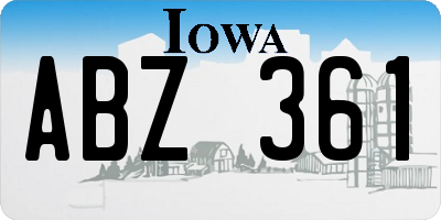 IA license plate ABZ361