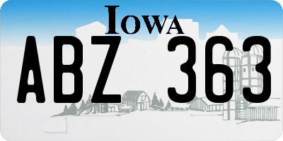 IA license plate ABZ363