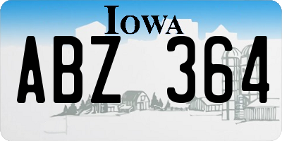 IA license plate ABZ364