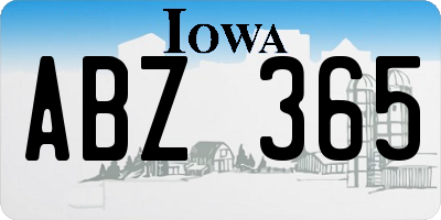 IA license plate ABZ365