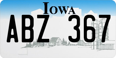 IA license plate ABZ367