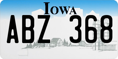 IA license plate ABZ368