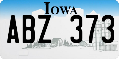 IA license plate ABZ373