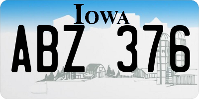 IA license plate ABZ376