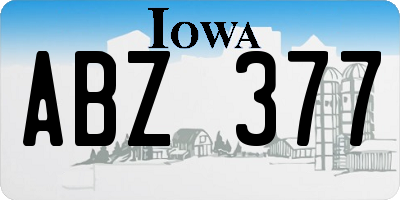 IA license plate ABZ377