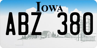 IA license plate ABZ380