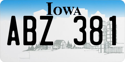 IA license plate ABZ381