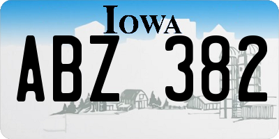 IA license plate ABZ382
