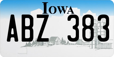 IA license plate ABZ383