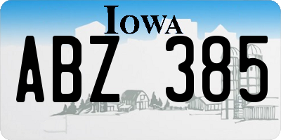 IA license plate ABZ385