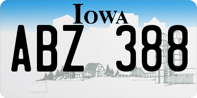 IA license plate ABZ388