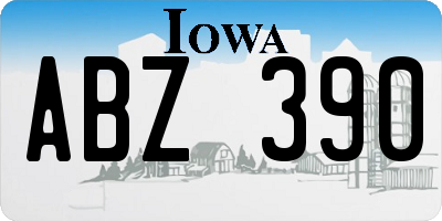 IA license plate ABZ390