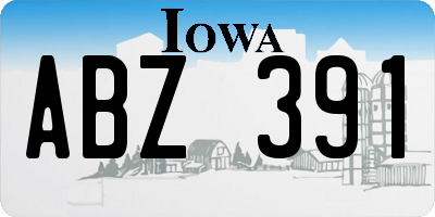 IA license plate ABZ391