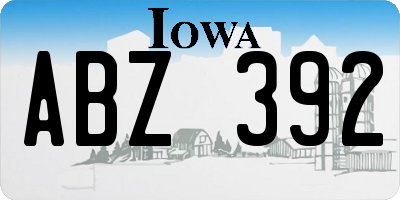 IA license plate ABZ392