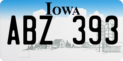 IA license plate ABZ393